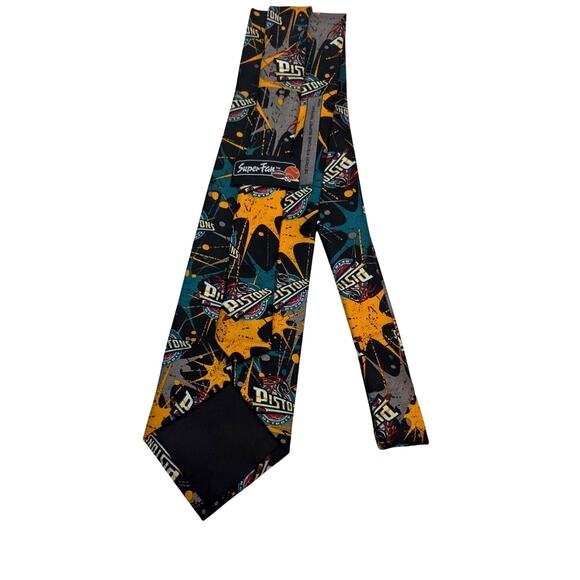 Detroit Pistons Necktie Burst Repeat Allover Print NBA Basketball Super Fan - Picture 3 of 7